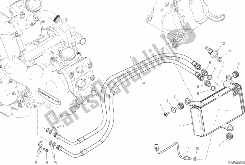 Todas as partes de Radiador De óleo do Ducati Multistrada 1260 Touring USA 2018